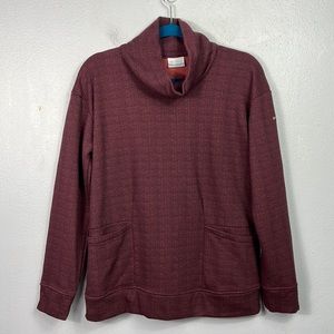 Columbia Plum Purple Funnel Turtleneck Herringbone Pattern Sweatshirt Medium